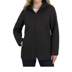 Lands' End Women's Quilted Hooded Jacket, Black